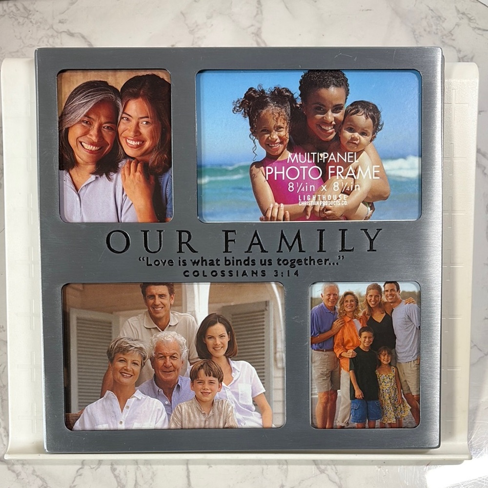 Lighthouse Christian 4-photo frame, Our Family, Col 3:14